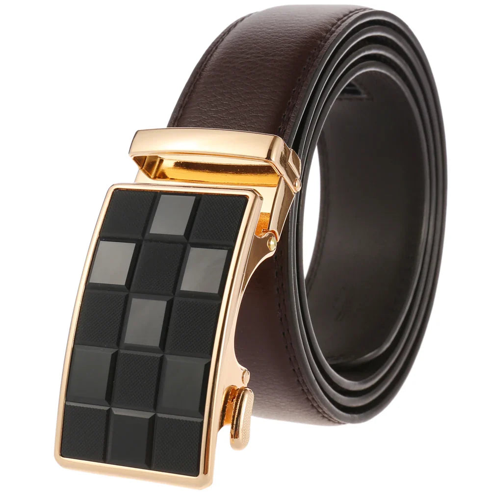 HKM-677587 Genuine Leather Automatic Men's Belt with Custom Logo - Model LY36-22059-1