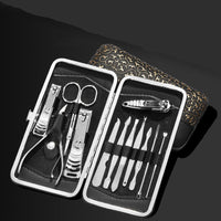 HKM-059219 Golden Dragon Pattern 12-Piece Stainless Steel Nail Clipper Set