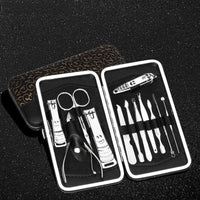 HKM-059219 Golden Dragon Pattern 12-Piece Stainless Steel Nail Clipper Set
