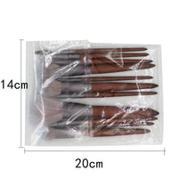 HKM-475731 11-Piece Makeup Brush Set with Synthetic Hair, Matte Aluminum Ferrule, and Natural Wood Handle