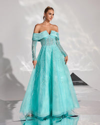 HKM-793683 Elegant Green Evening Dress for Women - Style EZ25126