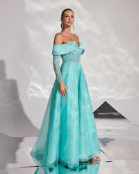 HKM-793683 Elegant Green Evening Dress for Women - Style EZ25126