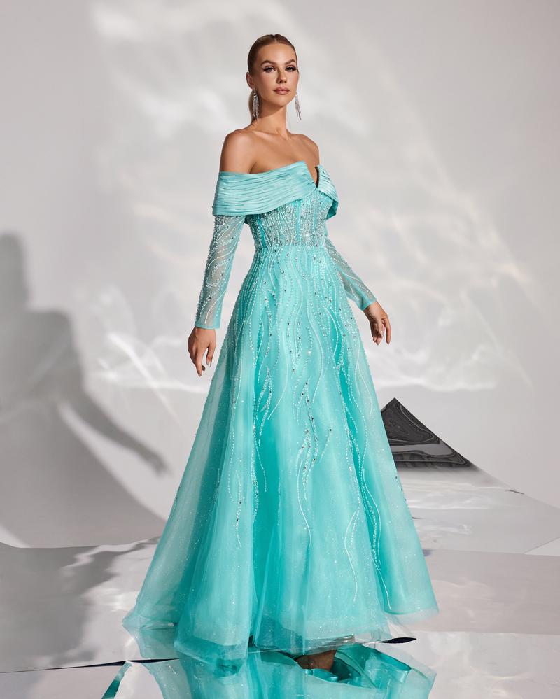 HKM-793683 Elegant Green Evening Dress for Women - Style EZ25126
