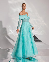 HKM-793683 Elegant Green Evening Dress for Women - Style EZ25126