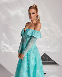 HKM-793683 Elegant Green Evening Dress for Women - Style EZ25126