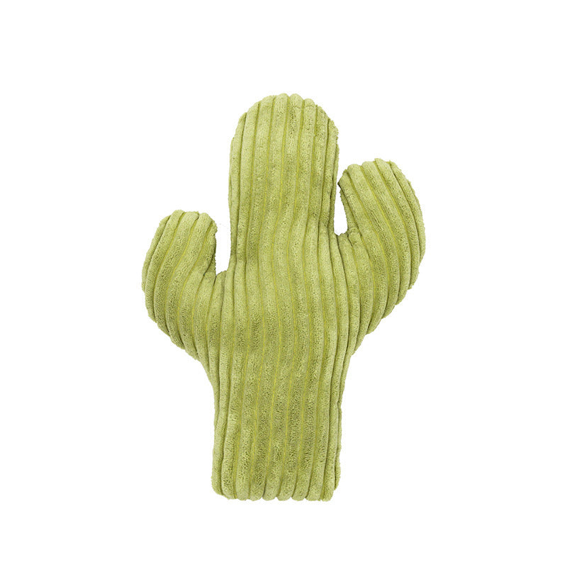 HKM-936595 Durable Corduroy Cactus Cat Toy with Catnip for Enhanced Feline Interaction