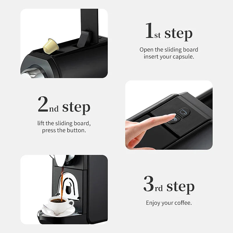 KTX-030995 Automatic Single Serve Capsule Coffee Maker with 19 Bar Pressure for Home and Commercial Use