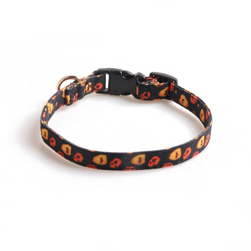 HKM-512275 Halloween Pet Collar with Bowknot - Pumpkin and Ghost Patterns in Multiple Sizes