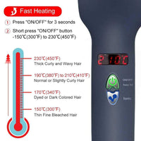 HKM-730323 LCD Liquid Crystal Display Hair Straightening Comb with Temperature Control for Dry Hair, Black and Pink