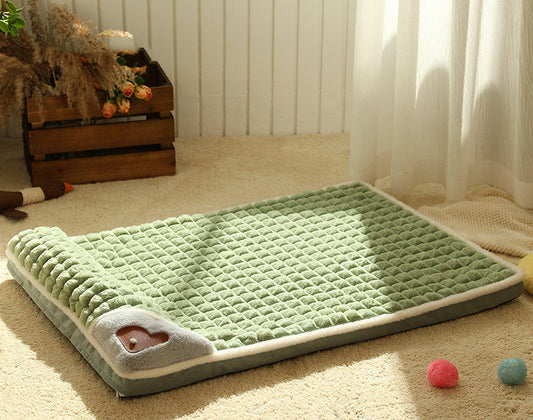 HKM-0218941 Thickened Warm Sleeping Cushion with Rabbit Hair and Sponge Comfort in Multiple Colors and Sizes