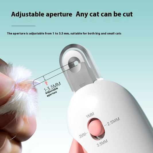 HKM-0905021 Cat Nail Scissors with Gravity Push Design in Blue and Pink