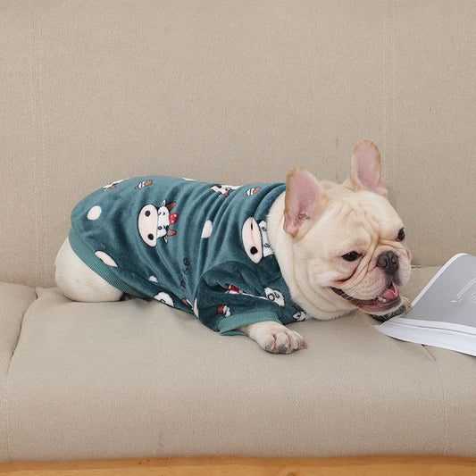 HKM-2033469 Cozy French Plush Pajamas for Pets in Multiple Colors and Sizes