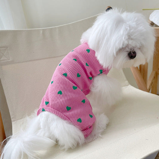 HKM-2557757 Pet Love Minimalist Cotton Home Clothes - Pink, Yellow, Rose, Multiple Sizes