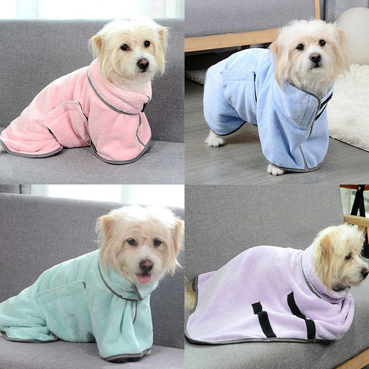 HKM-4445629 Microfiber Quick-Drying Dog Bathrobe Towel for Pets - Soft and Absorbent, Available in Multiple Sizes and Colors