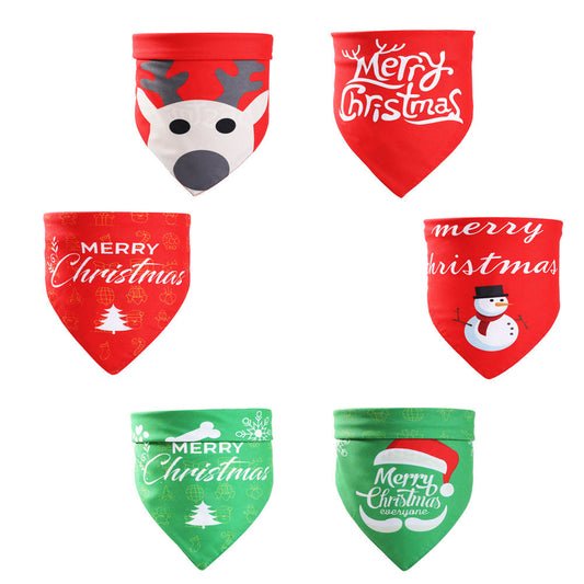 HKM-4803005 Triangular Pet Towel in Festive Designs - Suitable for Neck Sizes 25-48cm
