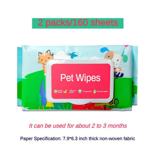 HKM-4838845 Gentle Cleansing Pet Wet Wipes, Hypoallergenic, Fragrance Free, Plant-Based, for Paws, Ears, Fur, and Sensitive Areas
