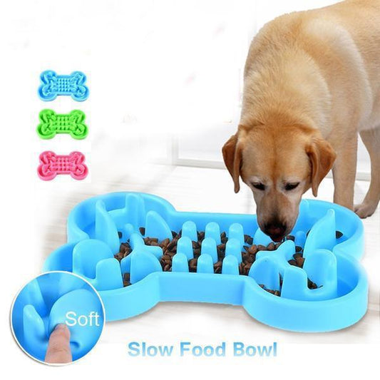 HKM-4926141 Pet Dog Slow Feeder Bowl - Anti-Choke Silicone Travel Design, Available in Small and Large Sizes