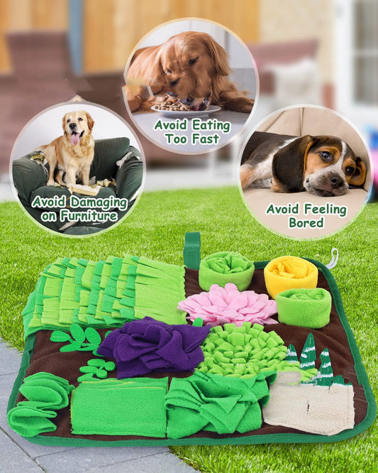 HKM-5078077 Anti-Choke Training Sniffing Pad for Pets - 42x42cm Polar Fleece Feeding Mat