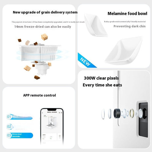 HKM-5405757 Wireless Smart Automatic Pet Feeder with WiFi and Video for Cats