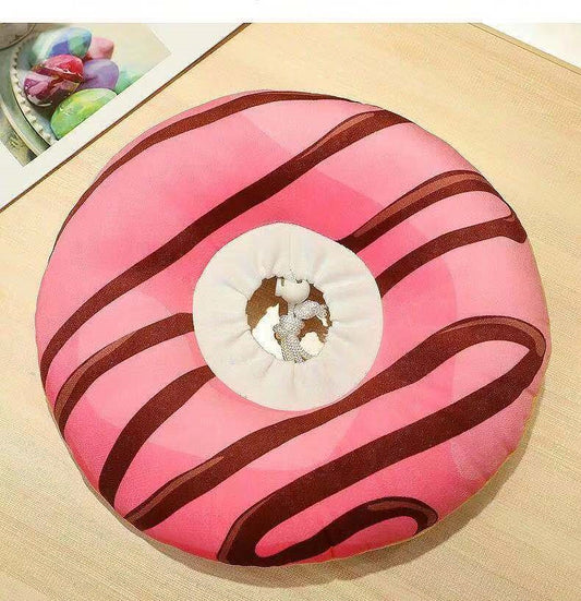 HKM-5646525 Eco-Friendly Short Plush Anti-Licking Ring for Cats - Adjustable Healing Support for Wounds and Surgery Recovery