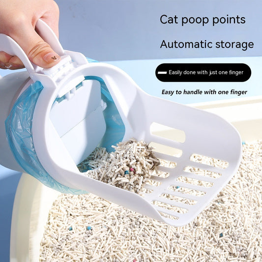 HKM-5686973 Cat Litter Scoop with Refill Bags - Self-Cleaning Waste Bin System for Cats and Dogs