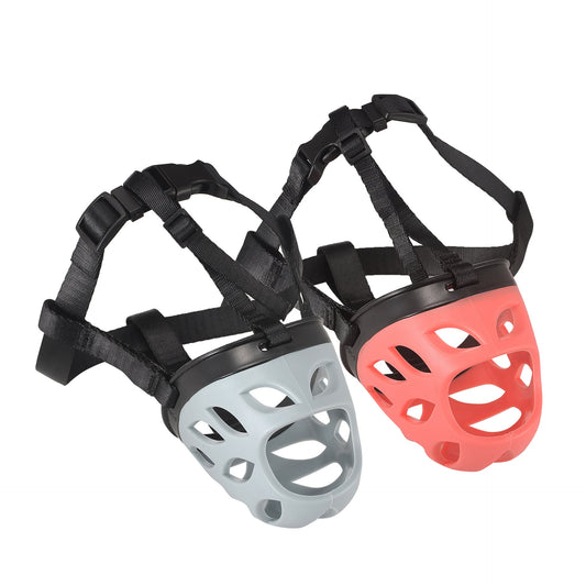 HKM-5712061 Stylish Dog Muzzle for Anti-Biting, Barking, and Anti-Eating - Red and Grey Options
