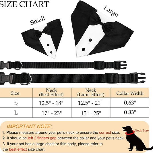 HKM-5764669 Adjustable Dog Tuxedo Suit with Bow Tie and Bandana for Weddings and Special Occasions