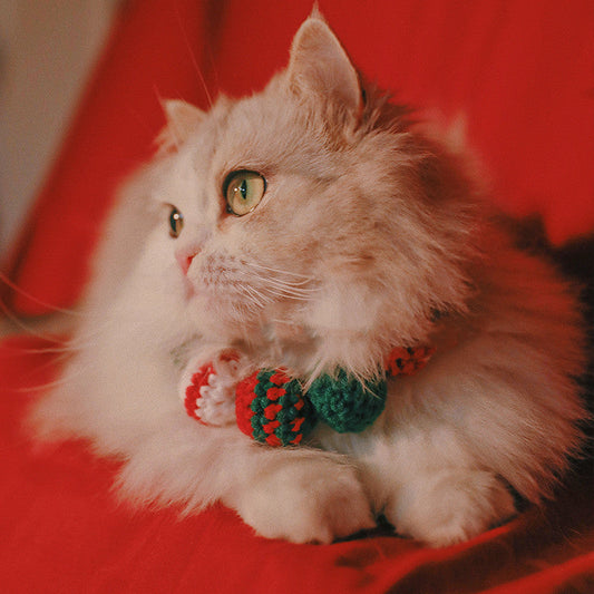 HKM-5895741 Pet Christmas Holiday Bib for Cats and Small Dogs, Polyester Material, Sizes S and M Available