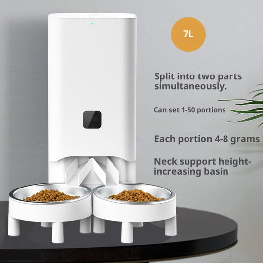 HKM-5962813 Smart Automatic Pet Feeder with Timed Feeding and Mobile Control, Includes 3 Stainless Steel Bowls