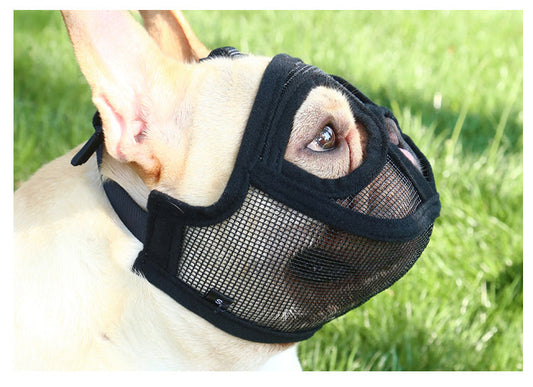 HKM-6400189 Puppy Anti-Bite and Bark Mesh Mouth Cover - Adjustable Sizes in Orange and Black