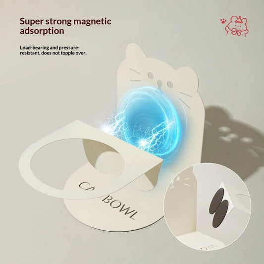 HKM-6599101 Ceramic Elevated Cat Bowl with Cervical Spine Protection for Comfortable Feeding