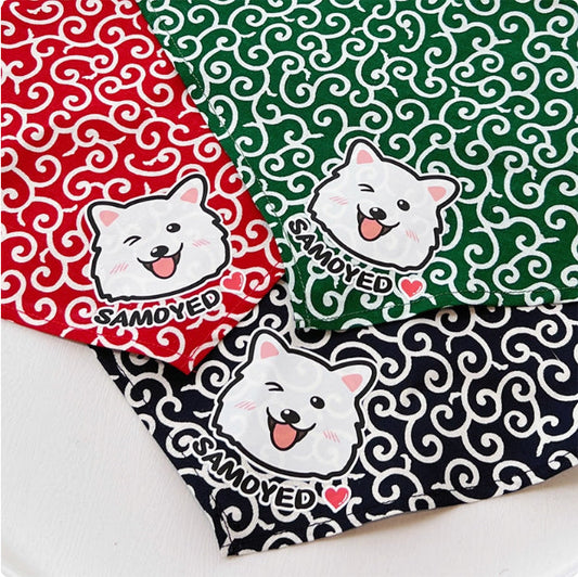 HKM-8388029 Lace Triangle Pet Scarf for Dogs - Suitable for All Breeds, 58cm Size in Red, Green, and Blue