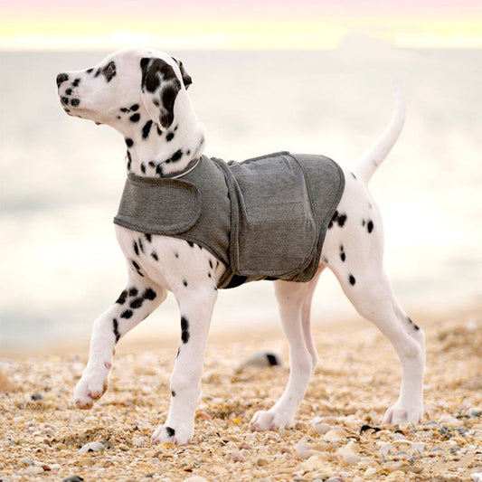 HKM-9196989 Cozy Dog Anxiety Jacket - Warm Vest in Heather Gray for All Sizes