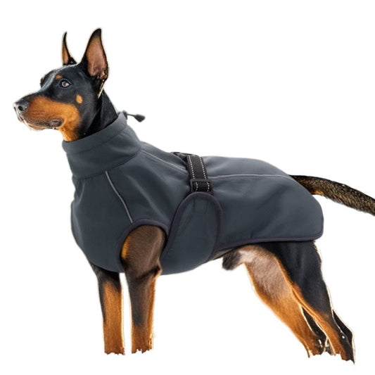 HKM-9229757 Bright Orange and Black Thick Winter Vest for Pets - Coral Fleece, Multiple Sizes Available