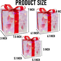 HKM-000083 Luminous Christmas Gift Box Set for Window Displays and Holiday Decor