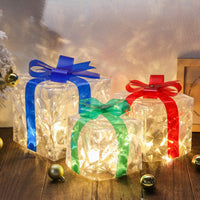 HKM-000083 Luminous Christmas Gift Box Set for Window Displays and Holiday Decor