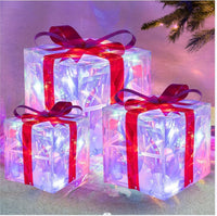 HKM-000083 Luminous Christmas Gift Box Set for Window Displays and Holiday Decor