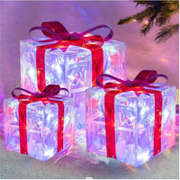 HKM-000083 Luminous Christmas Gift Box Set for Window Displays and Holiday Decor