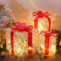 HKM-000083 Luminous Christmas Gift Box Set for Window Displays and Holiday Decor