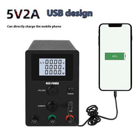HKM-000147 Adjustable DC Stabilized Power Supply with LCD Display and USB Jack - 60V, 5A, Dual Voltage Input