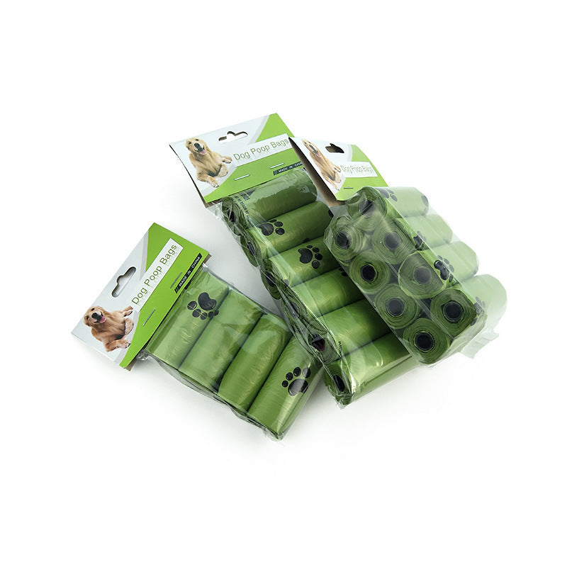 KTX-000147 Pet Degradable Thick Garbage Bags, Green Footprint Trash Bags - 15 Bulk Roll, 21.5x30.5cm