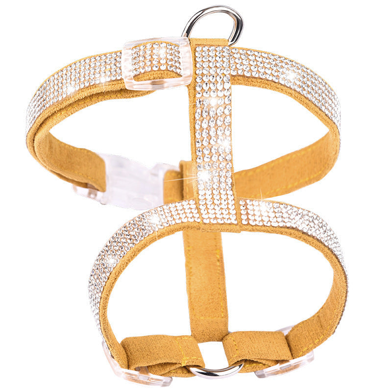 KTX-000147 Shiny Rhinestone Cat Strap - Adjustable Polyester Harness in Multiple Colors