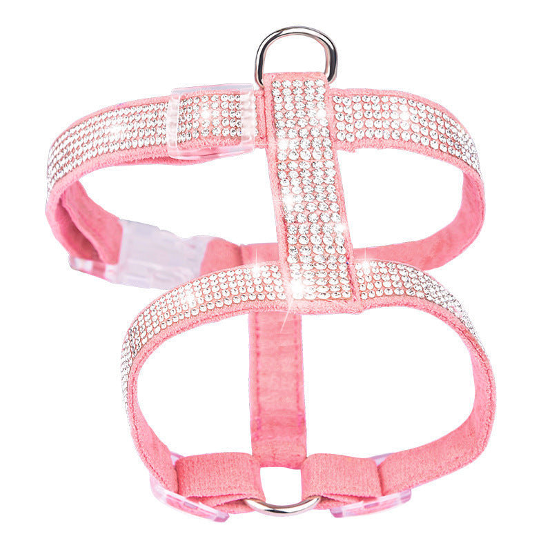 KTX-000147 Shiny Rhinestone Cat Strap - Adjustable Polyester Harness in Multiple Colors