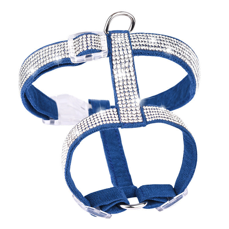 KTX-000147 Shiny Rhinestone Cat Strap - Adjustable Polyester Harness in Multiple Colors