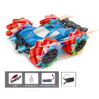 HKM-000211 Remote Control Stunt Car with Lights, Music, Spray, and Gesture Control - 360° Rotation, Indoor/Outdoor Fun