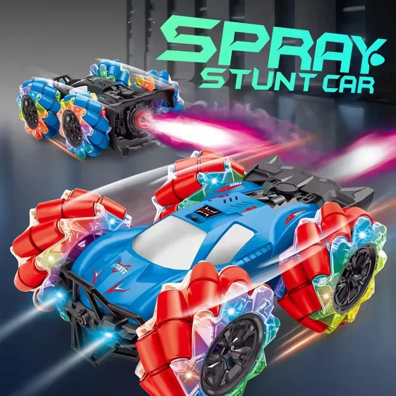 KTX-000211 Remote Control Stunt Car with Lights, Music, Spray, and Gesture Control - 360° Rotation, Indoor/Outdoor Fun