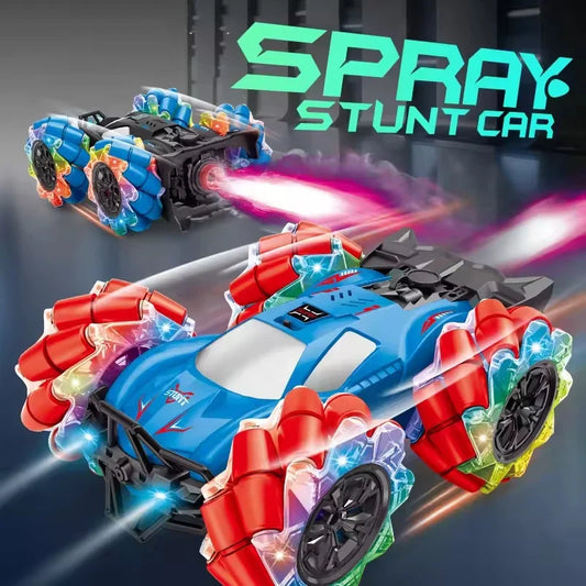 KTX-000211 Remote Control Stunt Car with Lights, Music, Spray, and Gesture Control - 360° Rotation, Indoor/Outdoor Fun