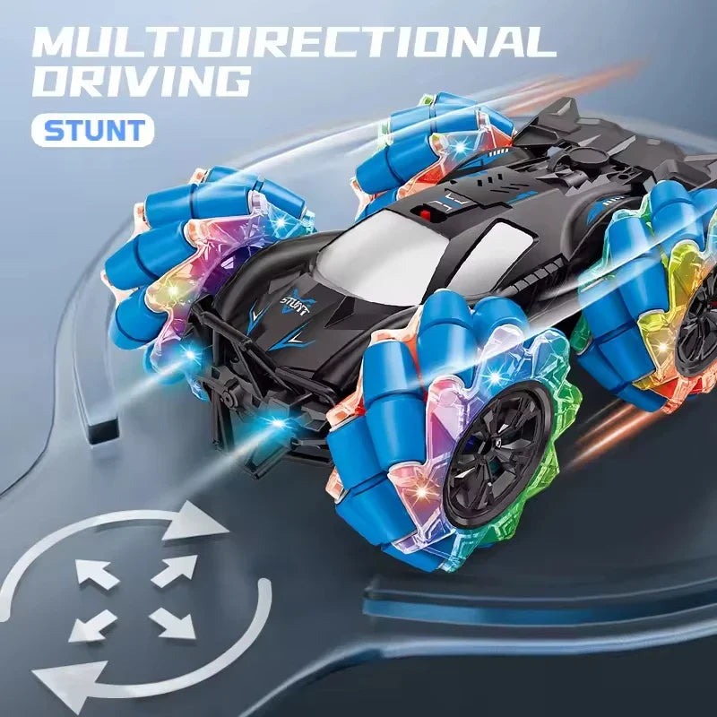 KTX-000211 Remote Control Stunt Car with Lights, Music, Spray, and Gesture Control - 360° Rotation, Indoor/Outdoor Fun