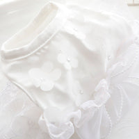 HKM-000403 Fluffy Cotton Princess Skirt for Dogs in White and Pink - Multiple Sizes Available