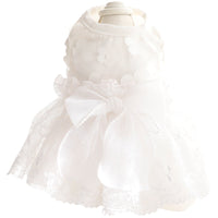 HKM-000403 Fluffy Cotton Princess Skirt for Dogs in White and Pink - Multiple Sizes Available